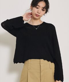 qualite / カリテ Tシャツ | スカラップレースニット