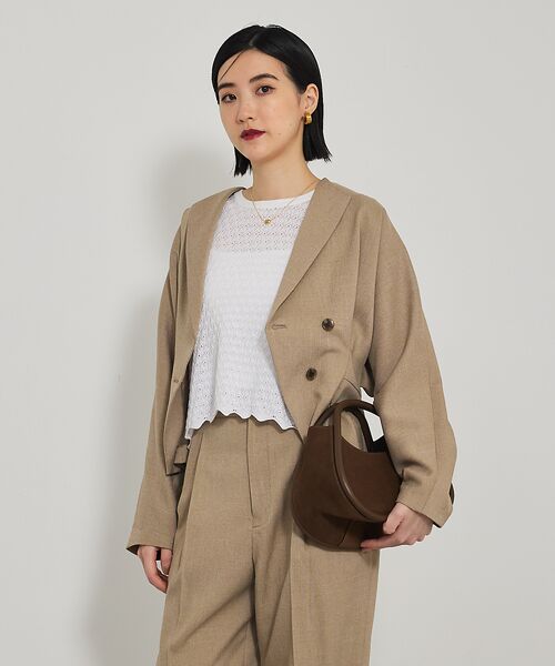 qualite / カリテ Tシャツ | スカラップレースニット | 詳細3