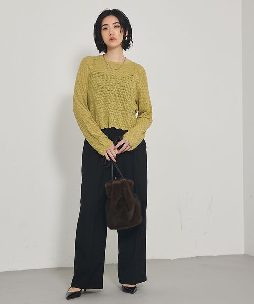 qualite / カリテ Tシャツ | スカラップレースニット | 詳細12