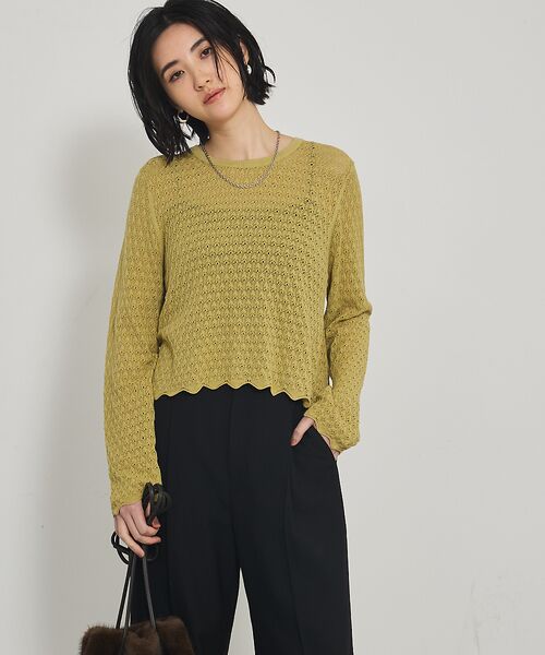 qualite / カリテ Tシャツ | スカラップレースニット | 詳細13