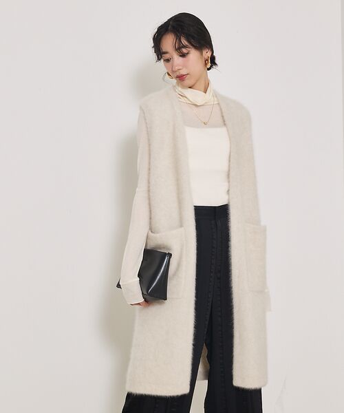 qualite / カリテ ニット・セーター | 【大人気ジレが今季verに！】フォックスカシミアロングジレ | 詳細3