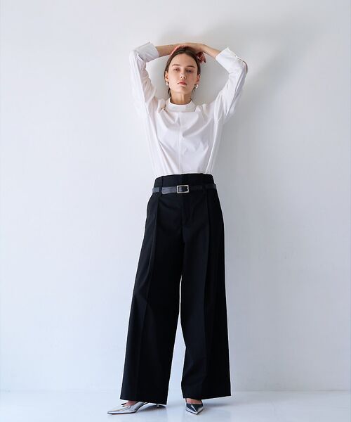 qualite / カリテ パンツ | TCツイルWループタックワイドパンツ | 詳細1