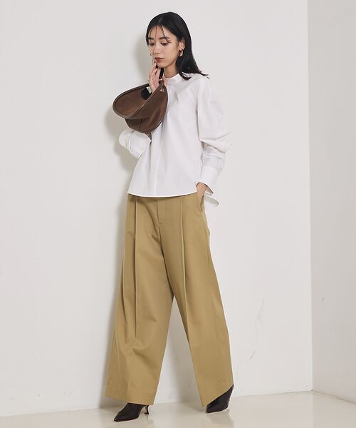 qualite / カリテ パンツ | TCツイルWループタックワイドパンツ | 詳細10