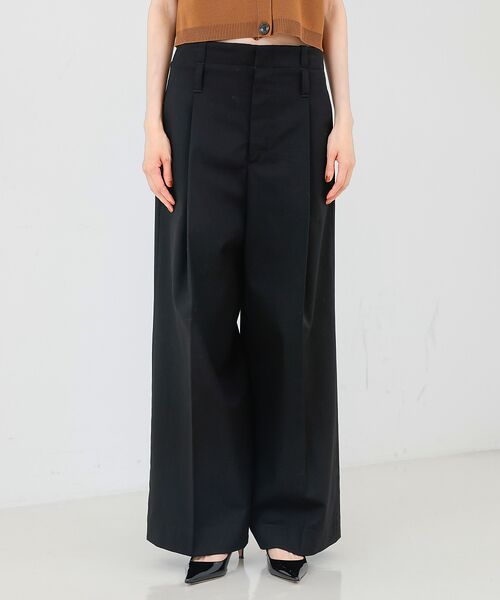 qualite / カリテ パンツ | TCツイルWループタックワイドパンツ | 詳細12