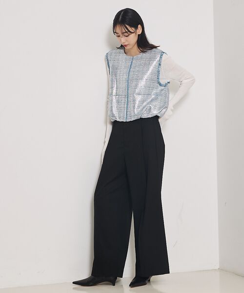 qualite / カリテ パンツ | TCツイルWループタックワイドパンツ | 詳細22