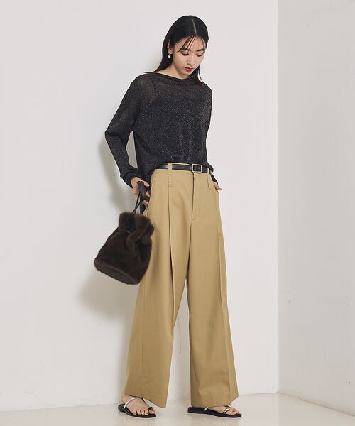 qualite / カリテ パンツ | TCツイルWループタックワイドパンツ | 詳細25