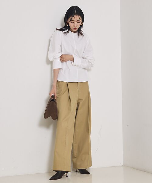 qualite / カリテ パンツ | TCツイルWループタックワイドパンツ | 詳細26