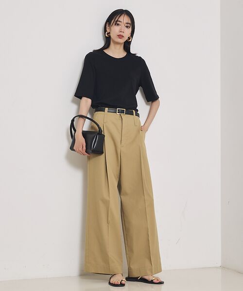 qualite / カリテ パンツ | TCツイルWループタックワイドパンツ | 詳細28