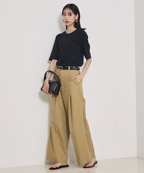 qualite / カリテ パンツ | TCツイルWループタックワイドパンツ | 詳細6