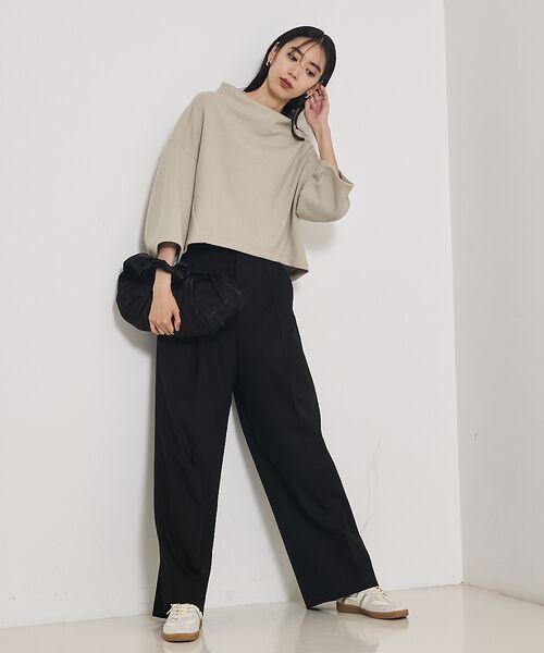 qualite / カリテ パンツ | TCツイルWループタックワイドパンツ | 詳細7