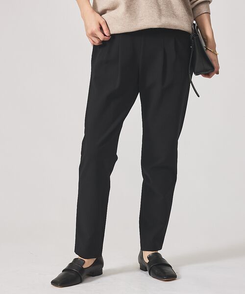 qualite / カリテ パンツ | 【2WAYタックパンツシリーズ新素材!】ウォームサテンタックパンツ(ブラック)