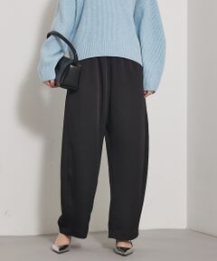 qualite / カリテ パンツ | 【気品あるツヤ感】ジョーゼットサテンワイドパンツ