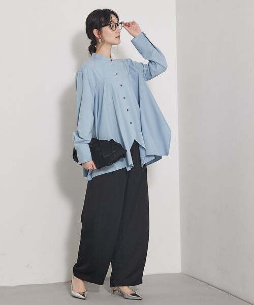 qualite / カリテ パンツ | 【気品あるツヤ感】ジョーゼットサテンワイドパンツ | 詳細13