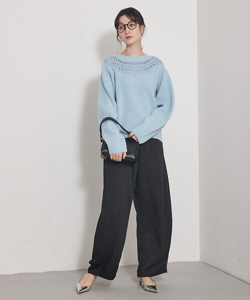 qualite / カリテ パンツ | 【気品あるツヤ感】ジョーゼットサテンワイドパンツ | 詳細19