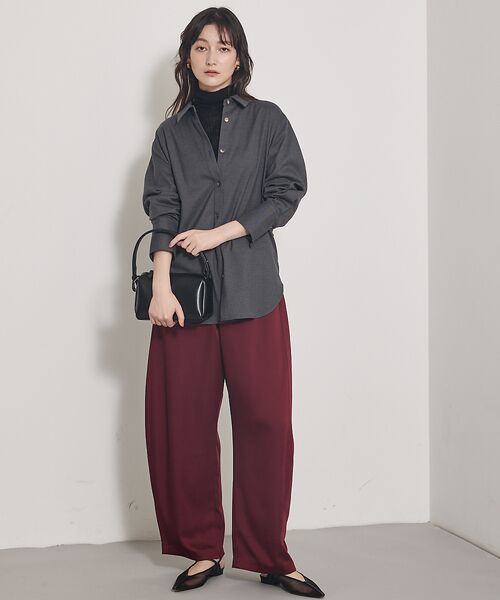 qualite / カリテ パンツ | 【気品あるツヤ感】ジョーゼットサテンワイドパンツ | 詳細5