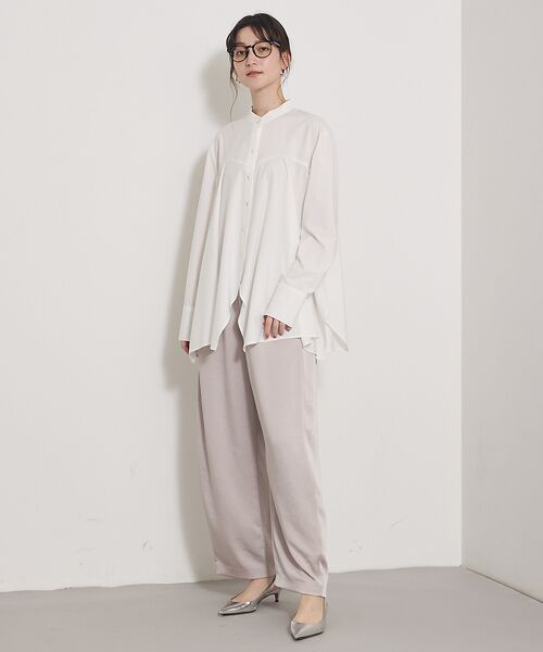 qualite / カリテ パンツ | 【気品あるツヤ感】ジョーゼットサテンワイドパンツ | 詳細9