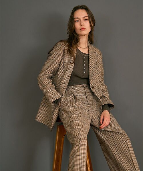 qualite / カリテ テーラードジャケット | 【Oggi・Can Cam 掲載】【セットアップ対応】TWツイルチェックテーラー | 詳細1