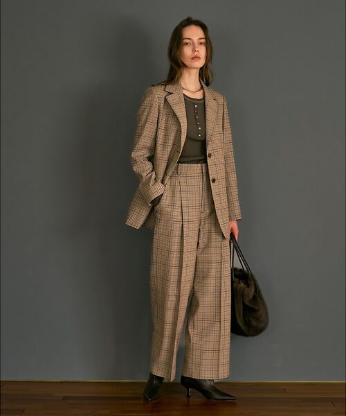qualite / カリテ テーラードジャケット | 【Oggi・Can Cam 掲載】【セットアップ対応】TWツイルチェックテーラー | 詳細2