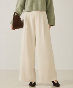 qualite / カリテ パンツ | 【大人のワイドパンツ】ウーリッシュツイルパンツ