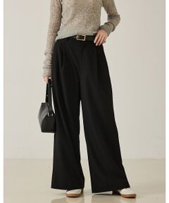 qualite / カリテ パンツ | 【大人のワイドパンツ】ウーリッシュツイルパンツ