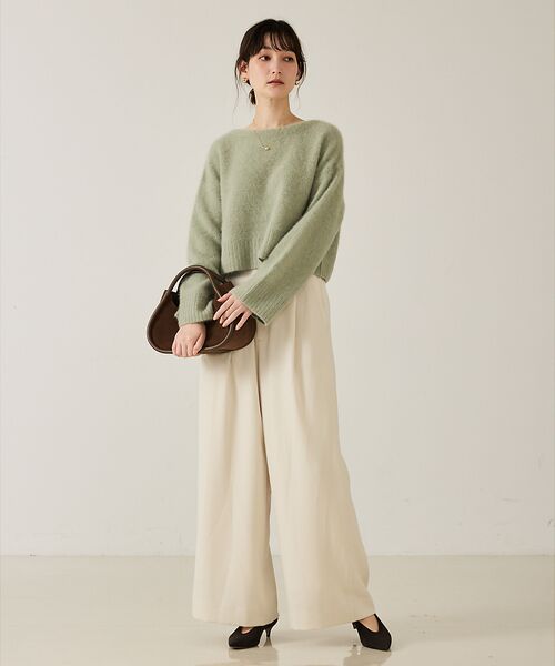 qualite / カリテ パンツ | 【大人のワイドパンツ】ウーリッシュツイルパンツ | 詳細2