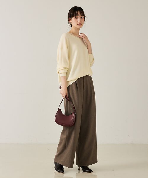 qualite / カリテ パンツ | 【大人のワイドパンツ】ウーリッシュツイルパンツ | 詳細22