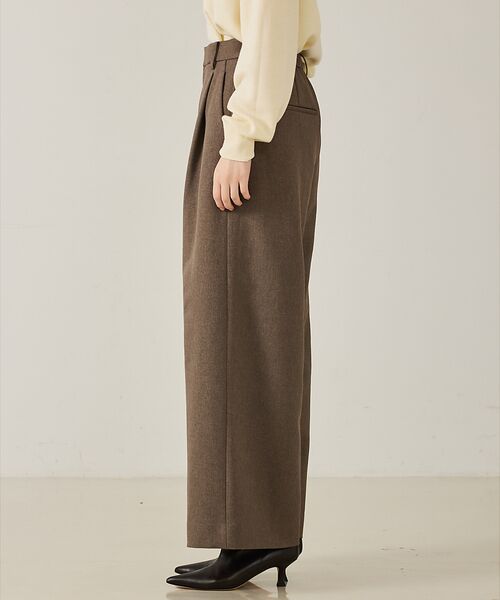 qualite / カリテ パンツ | 【大人のワイドパンツ】ウーリッシュツイルパンツ | 詳細15