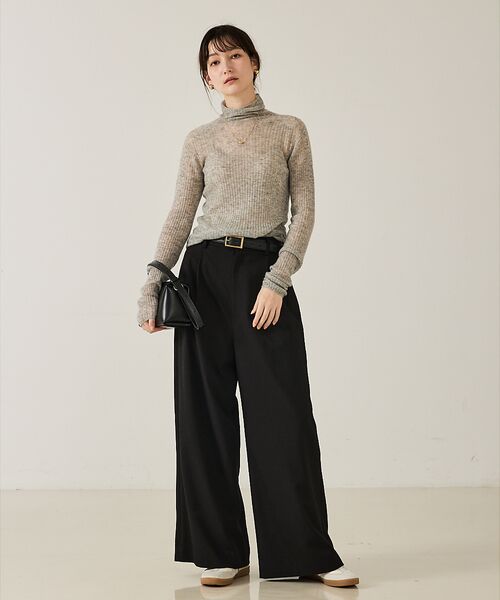 qualite / カリテ パンツ | 【大人のワイドパンツ】ウーリッシュツイルパンツ | 詳細24