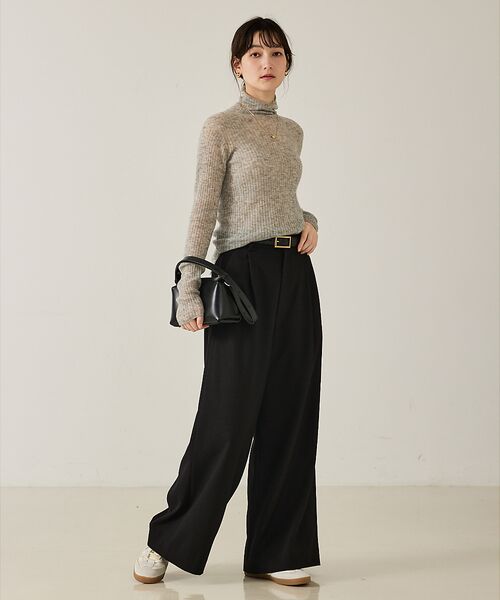 qualite / カリテ パンツ | 【大人のワイドパンツ】ウーリッシュツイルパンツ | 詳細27