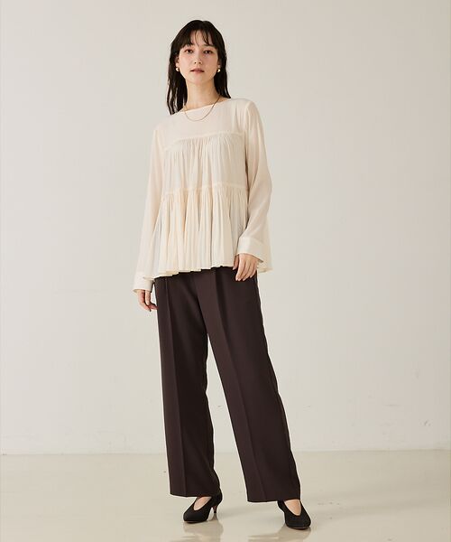qualite / カリテ シャツ・ブラウス | エアーフローティアードブラウス | 詳細1