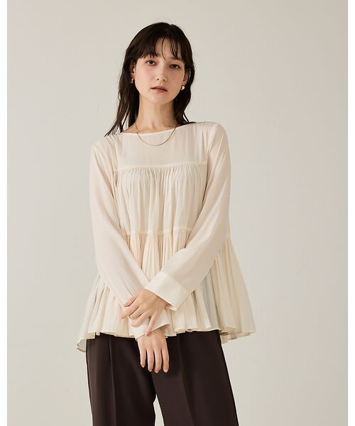 qualite / カリテ シャツ・ブラウス | エアーフローティアードブラウス | 詳細4