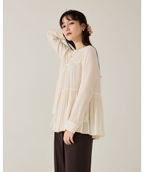 qualite / カリテ シャツ・ブラウス | エアーフローティアードブラウス | 詳細5