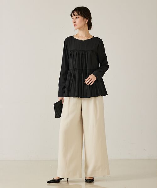 qualite / カリテ シャツ・ブラウス | エアーフローティアードブラウス | 詳細14