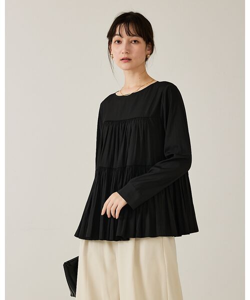 qualite / カリテ シャツ・ブラウス | エアーフローティアードブラウス | 詳細16