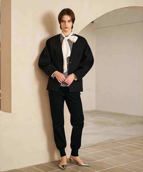 qualite / カリテ シャツ・ブラウス | 【ボウタイ取り外し可能】クレリックボウタイブラウス | 詳細1