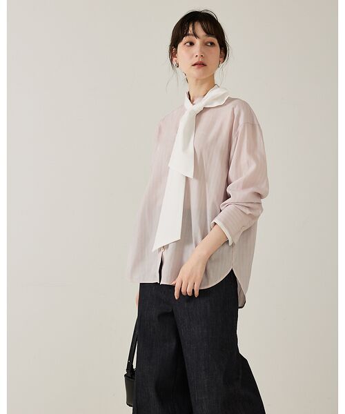 qualite / カリテ シャツ・ブラウス | 【ボウタイ取り外し可能】クレリックボウタイブラウス | 詳細6