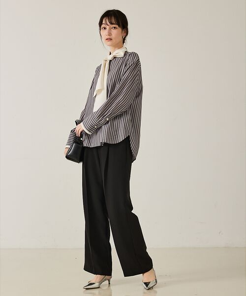 qualite / カリテ シャツ・ブラウス | 【ボウタイ取り外し可能】クレリックボウタイブラウス | 詳細10