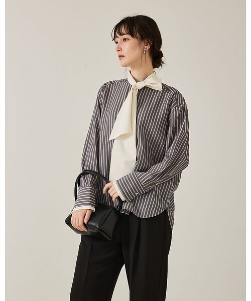 qualite / カリテ シャツ・ブラウス | 【ボウタイ取り外し可能】クレリックボウタイブラウス | 詳細28