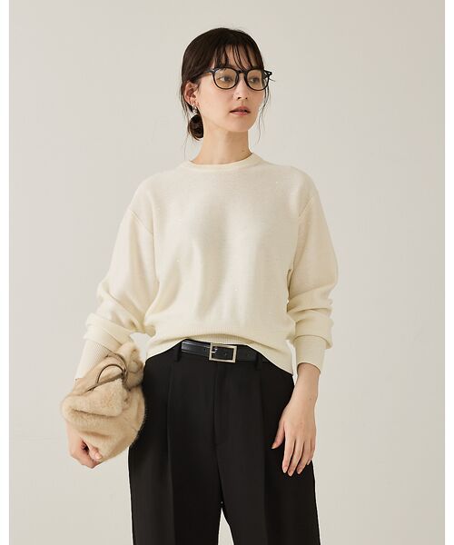 qualite / カリテ ニット・セーター | 【スウェット気分で着られる】スパンコールニット | 詳細15