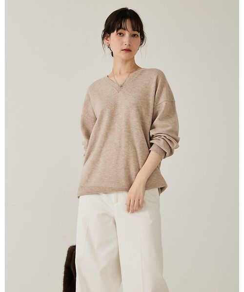 qualite / カリテ ニット・セーター | ウールVネックプルオーバー | 詳細11