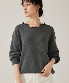 qualite / カリテ ニット・セーター | Vネックレース付きニット【予約】