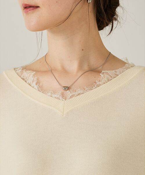 qualite / カリテ ニット・セーター | Vネックレース付きニット【予約】 | 詳細11