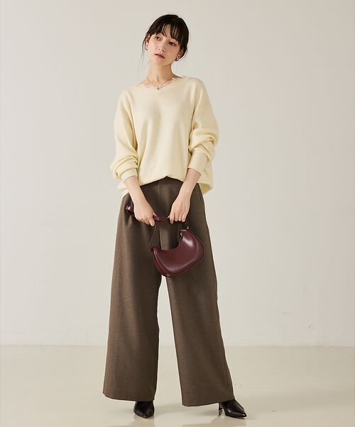 qualite / カリテ ニット・セーター | Vネックレース付きニット【予約】 | 詳細14