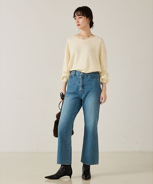 qualite / カリテ ニット・セーター | Vネックレース付きニット【予約】 | 詳細8