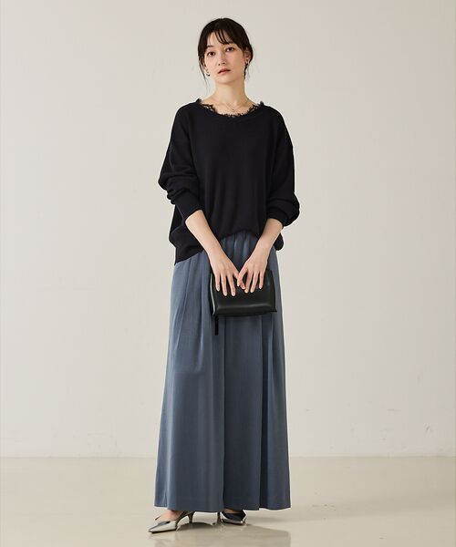 qualite / カリテ ニット・セーター | Vネックレース付きニット【予約】 | 詳細26