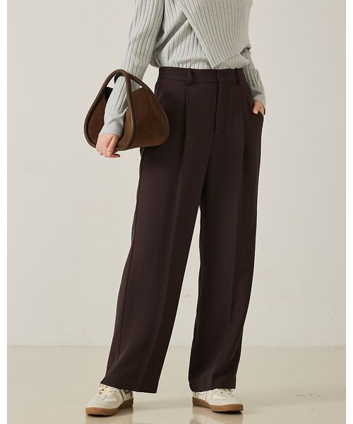 qualite / カリテ パンツ | 【セットアップ対応】センタープレスストレートパンツ(モカ)