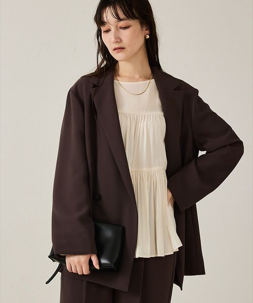 qualite / カリテ テーラードジャケット | 【セットアップ対応】ワイドダブルジャケット | 詳細20