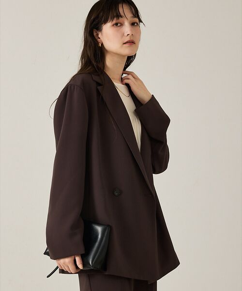 qualite / カリテ テーラードジャケット | 【セットアップ対応】ワイドダブルジャケット(モカ)