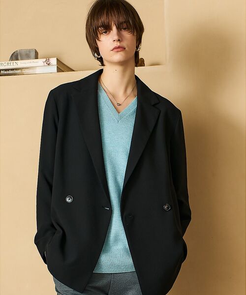 qualite / カリテ テーラードジャケット | 【セットアップ対応】ワイドダブルジャケット(ブラック)