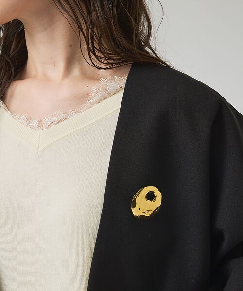 qualite / カリテ アクセサリー | ステンレスサークルブローチ/ゴールド/シルバー | 詳細2